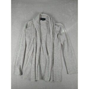 Claudia Nichole 100% Cashmere Open Front Cardigan Size Medium Gray Soft Longline